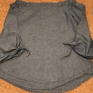 Free People off the shoulder too with tie sleeve